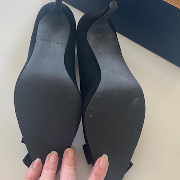 Cole Haan black suede heeled pumps - Picture 6 of 6